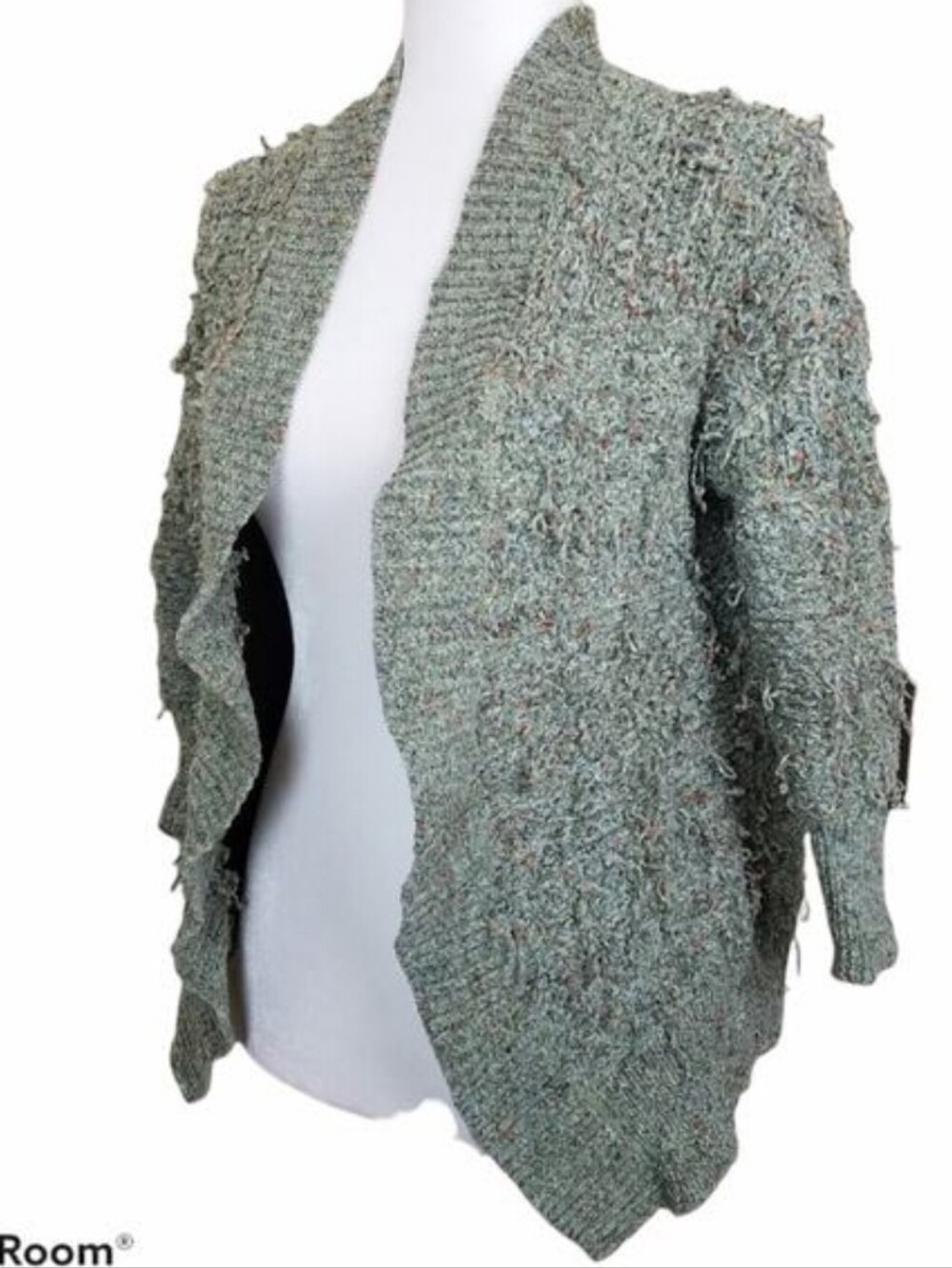 moon & madison Textured Open-Front Cardigan